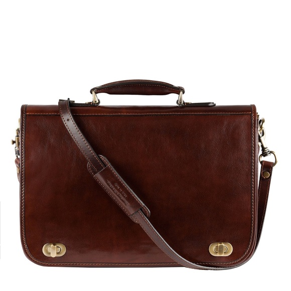 Time Resistance Handbags - Real Leather Time Resistance Messenger Laptop Briefcase Bag